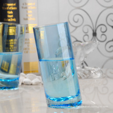 drinking glass cup,spray color slant drinking glass,color glass cup